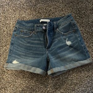 LC Lauren Conrad Distressed Blue Jean Shorts